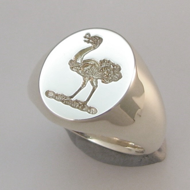 Ostrich trade price crest ring