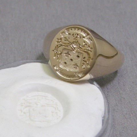 coat of arms deep seal engraved signet ring