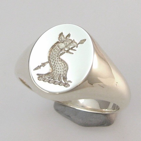 griffin deep reverse crest engraved signet ring