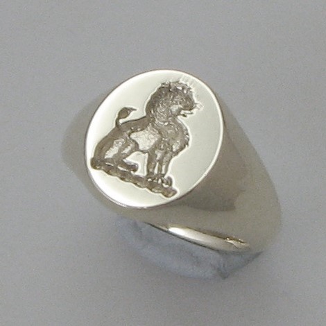 trade price lion crest silver signet ring